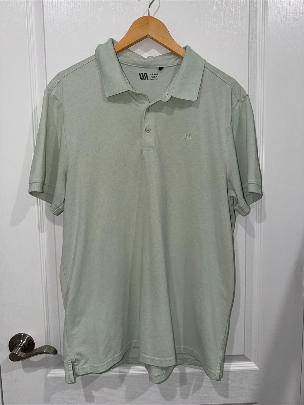 VRST Activewear Men's Polo Shirt - Light Sage Size large performance wear